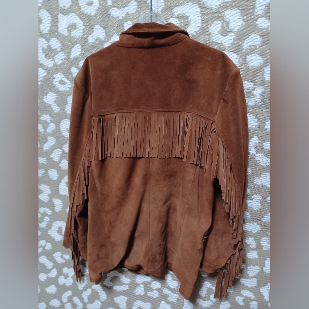 Italian Brown Suede Fringe Jacket